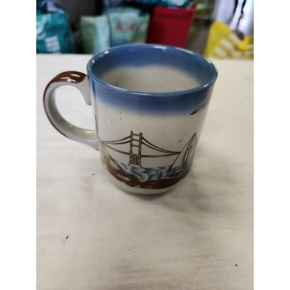 MICO MUG SAN FRANCISCO Collectible Golden Gate Bridge Seagull Skyline Sailing VT - Picture 2 of 4